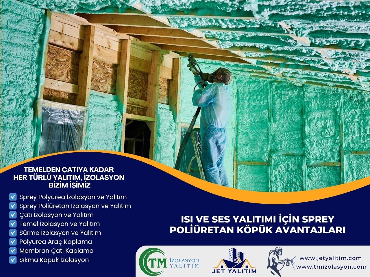 Isı ve Ses Yalıtımı için Sprey Poliüretan Köpük Avantajları